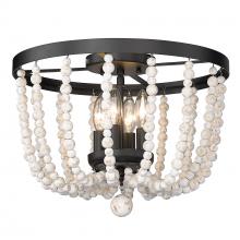  6890-FM BLK-CWB - Tabitha Flush Mount in Matte Black with Chippy Wood Beads